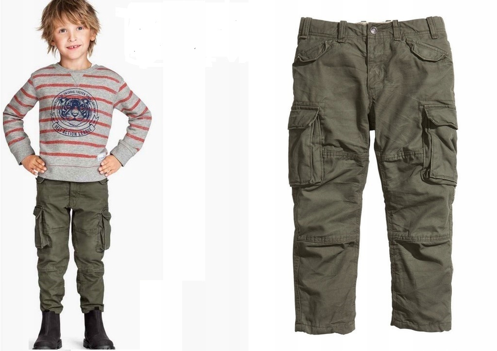 H&M SPODNIE BOJÓWKI CHŁOPIĘCE NOWE KHAKI 164