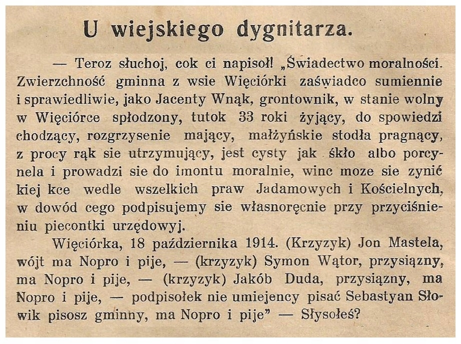 WIĘCIÓRKA - GM. TOKARNIA POW. MYŚLENICE