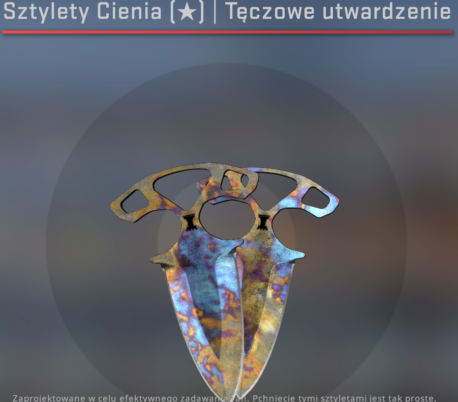 Sztylety Cienia Tęczowe utwardzenie