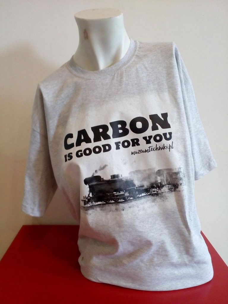 Koszulka damska, Carbon, Kolej, lokomotywa, muzeum