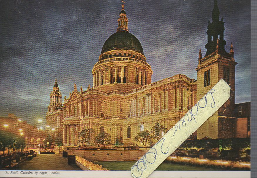 GB ANGLIA LONDYN LONDON KATEDRA ŚW PAWŁA NOCĄ