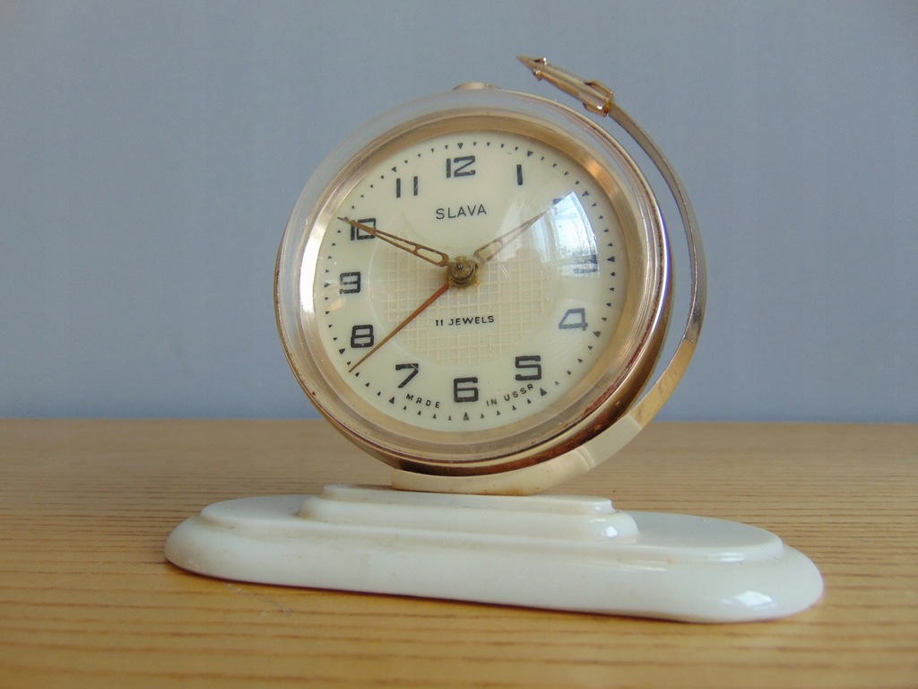Budzik Slava Sputnik globus ZSRR vintage 60-te