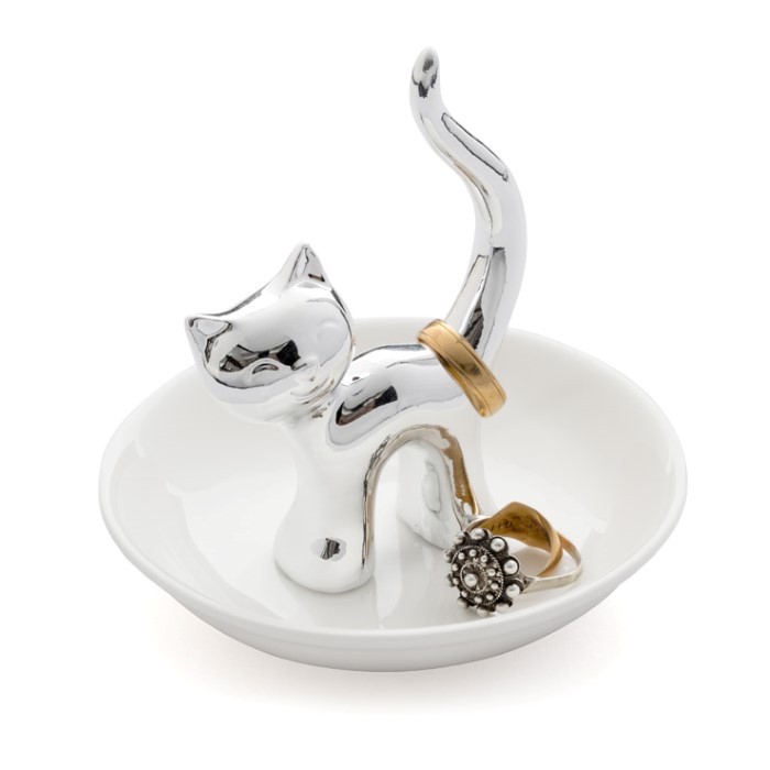 STOJAK ekspozytor na biżuterię Kot porcelanowy