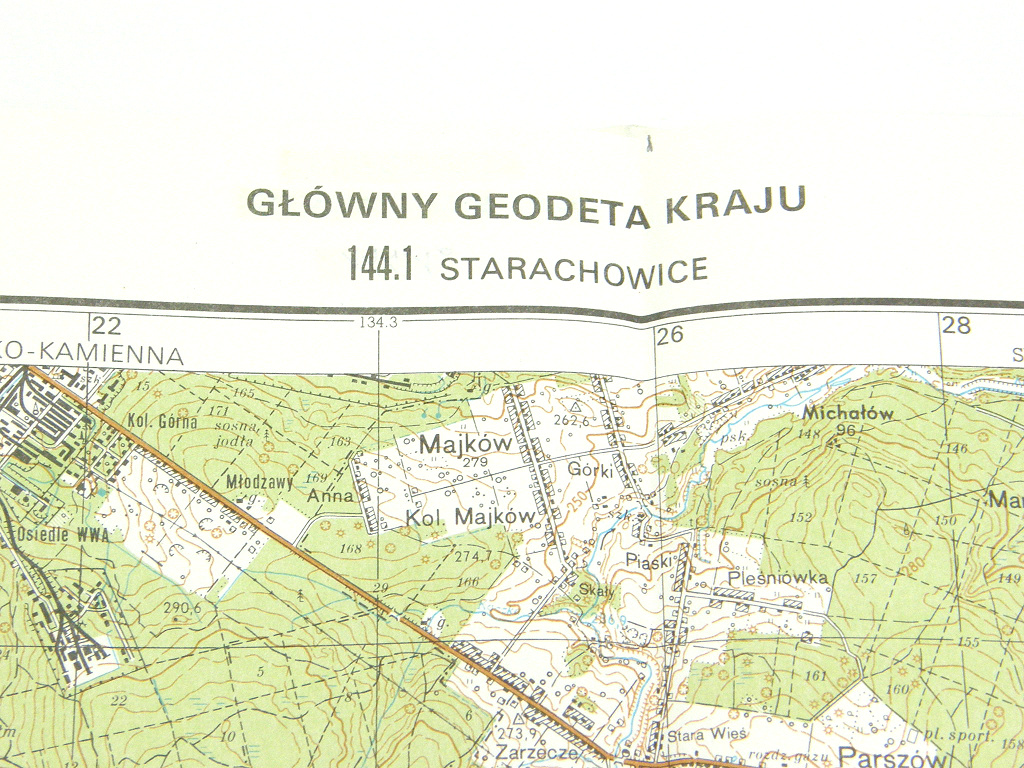 Starachowice - mapa topograficzna (1:50 000, 1992)