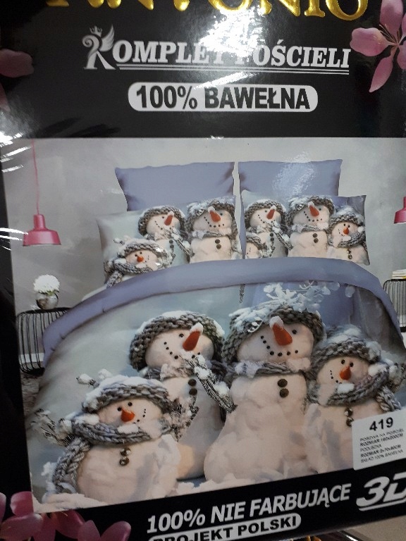 Pościel świąteczna 160/200 z prześcieradłem.