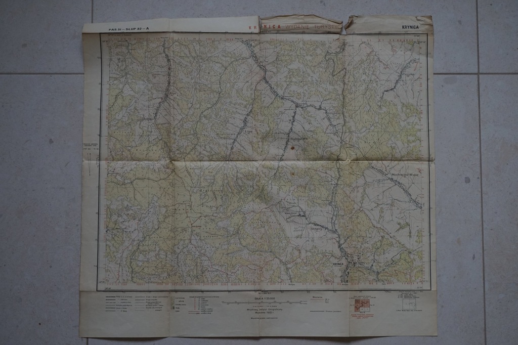 KRYNICA MOCHNACZKA SŁOTWINY przedw. MAPA 1935
