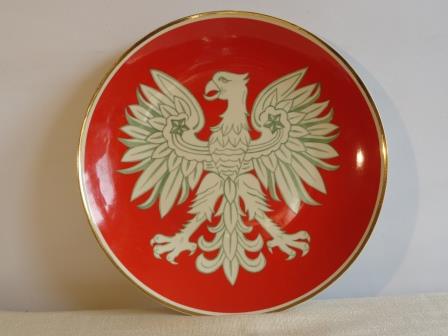 Patera porcelanowa  z godłem Polski PRL Tułowice