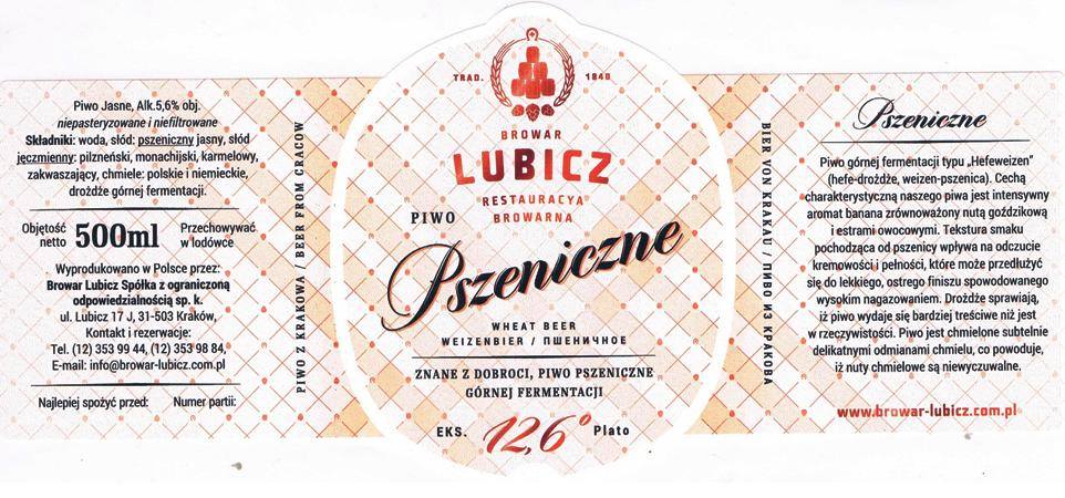 Browar Lubicz - Pszeniczne, nowa