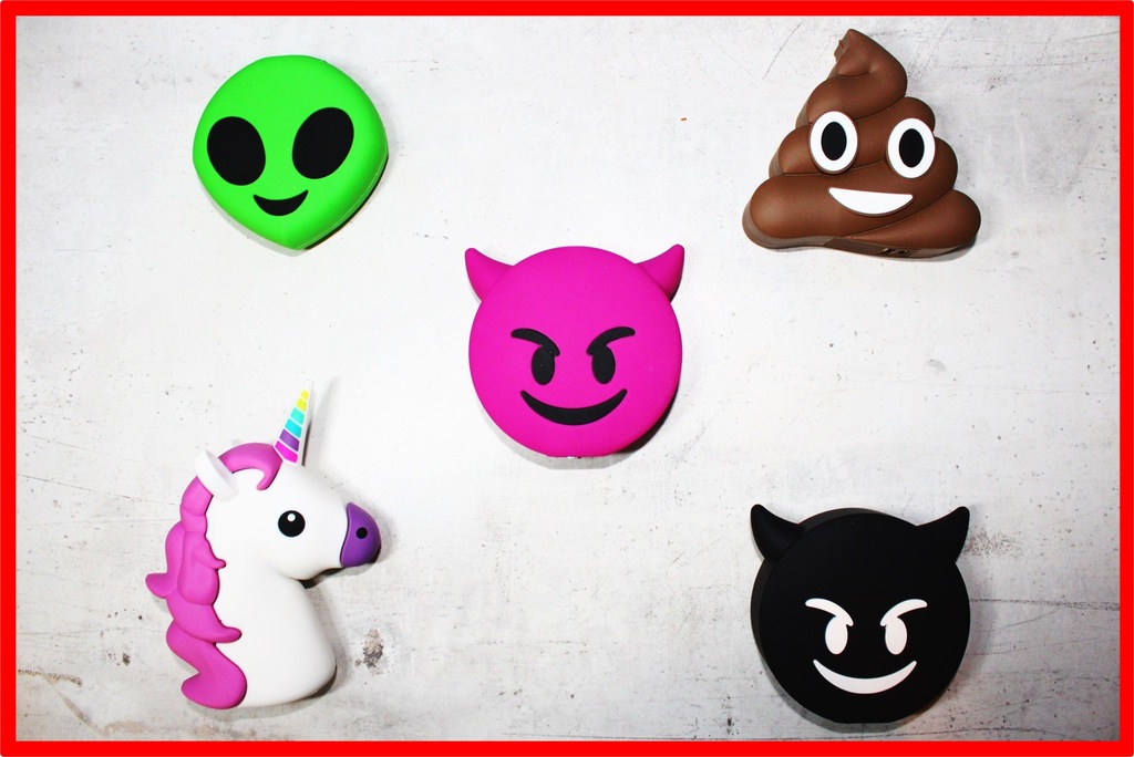 POWER-BANK 2600 EMOJI EMOTIKONY FACE DIABEL ROZOWY