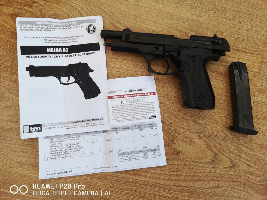 Pistolet Major 92 hukowo alarmowy
