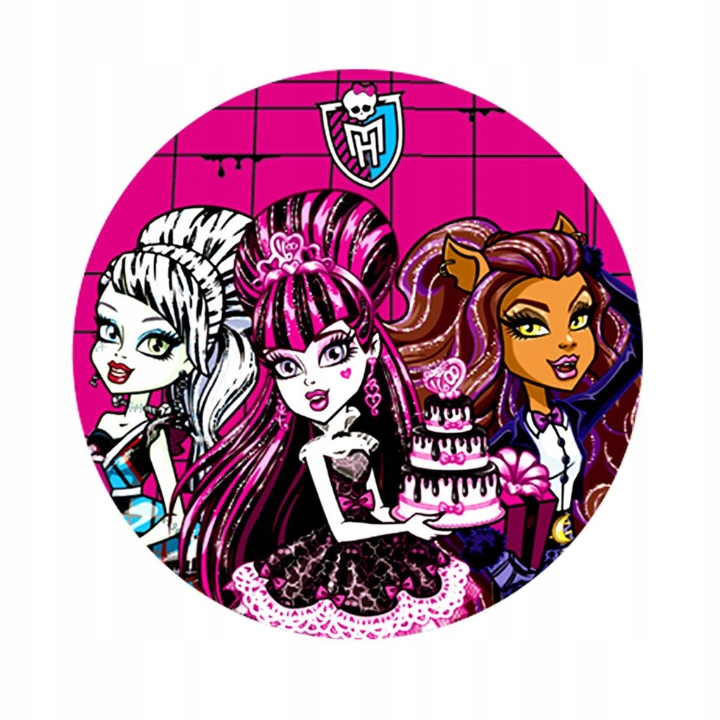 Opłatek na tort MONSTER HIGH 20cm różowy