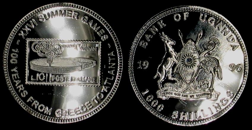 Uganda, 1000 Shillings 1996, IO Atlanta