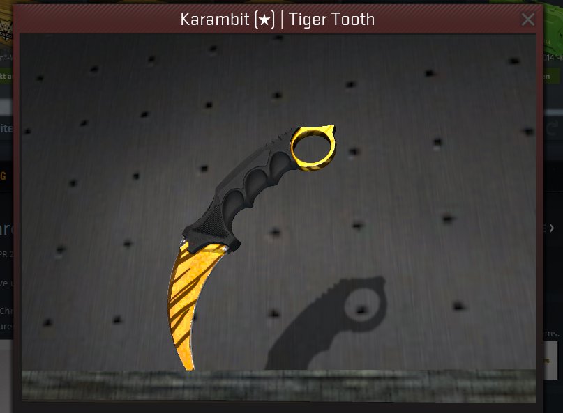 Karambit Tiger Tooth Factory New /  Dobra Cena