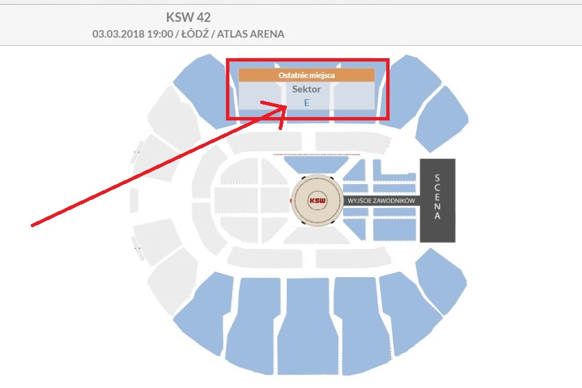 KSW 42 LÓDZ ATLAS ARENA 4 Bilety Sektor E