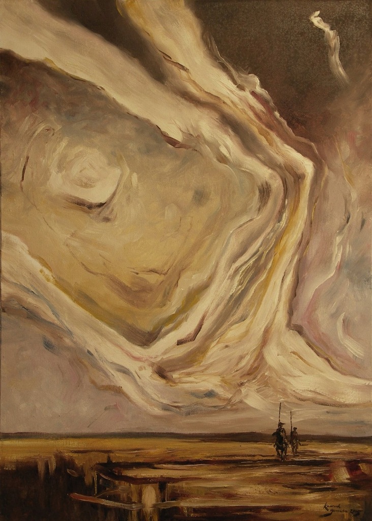 PEJZAŻ Kozacy na stepie 50x70 cm