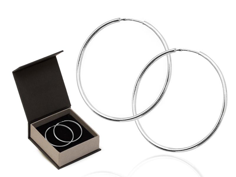 SREBRNE KOLCZYKI KOŁA VENUS kółka RING 45mm 925