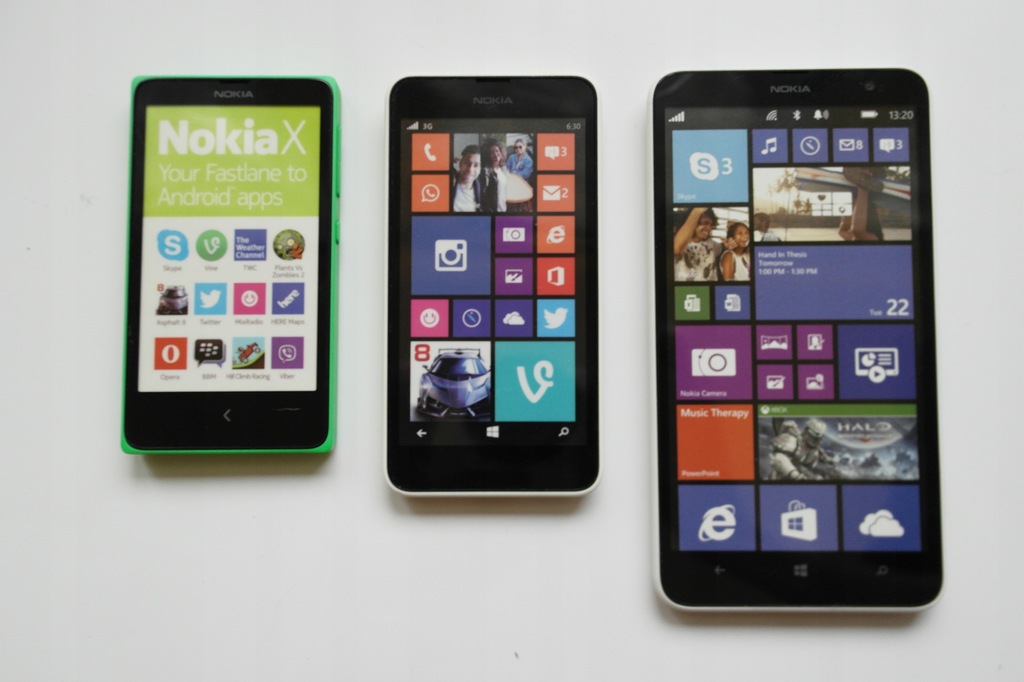 3 x atrapa Nokia Lumia 635, Lumia 1320, NokiaX
