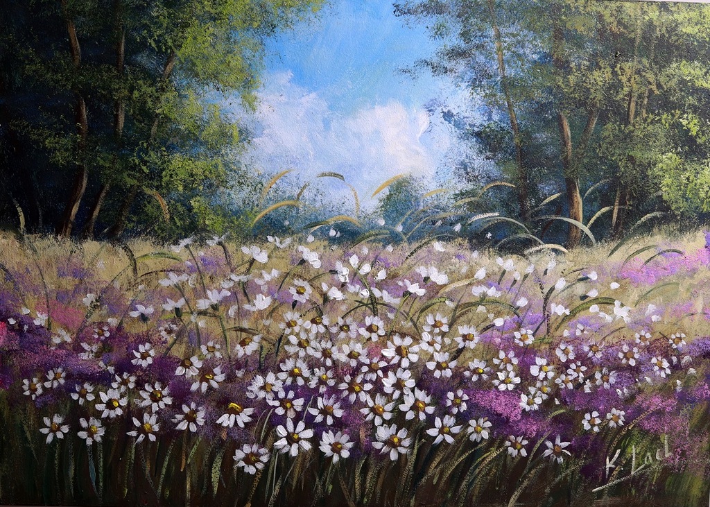 K Lach Obraz Pod lasem 50x70