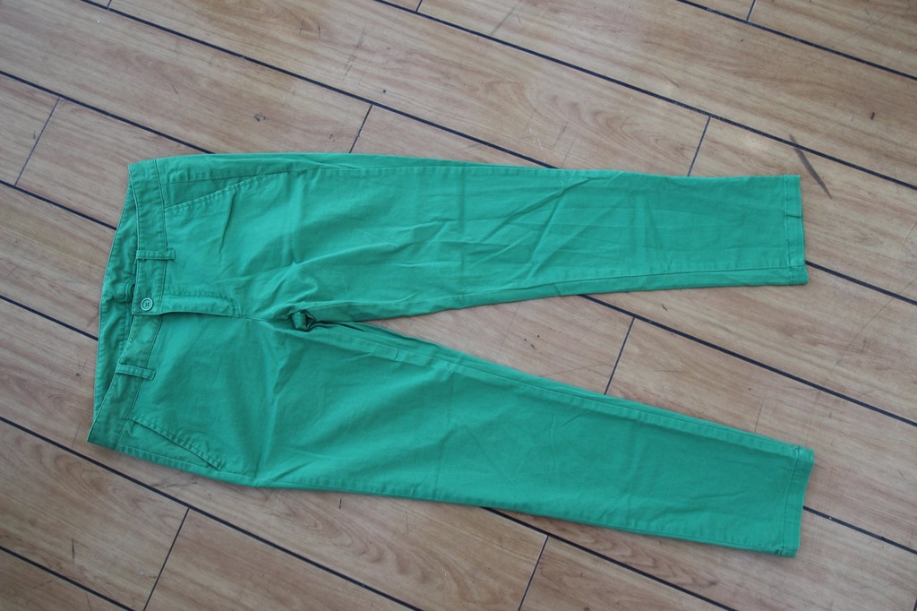 BENETTON spodnie  zielone SUPER 40
