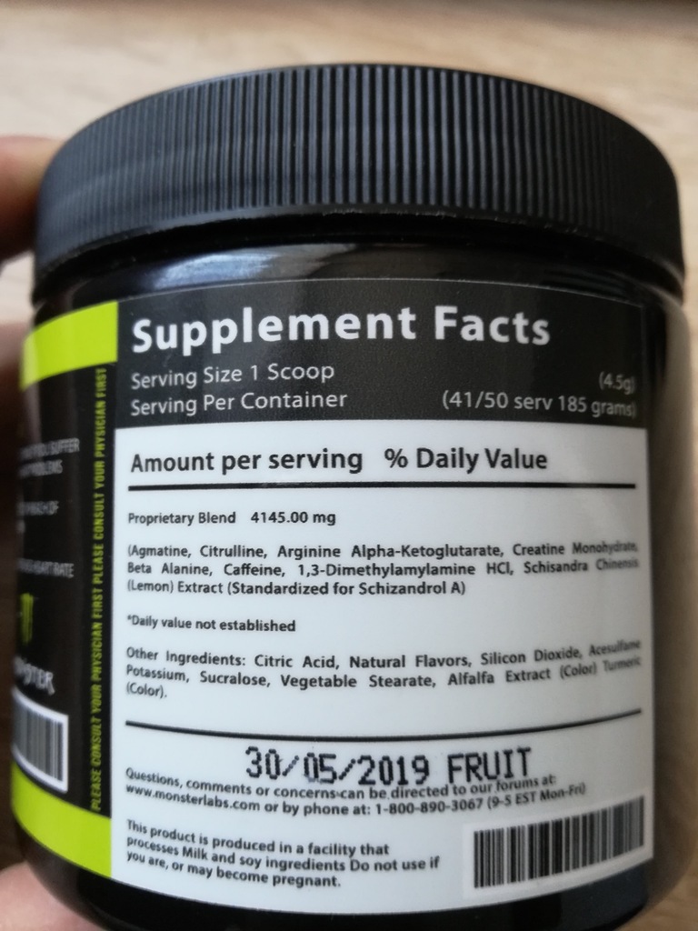 Przedtreningówka Monster Pre Workout 7307395978 oficjalne archiwum