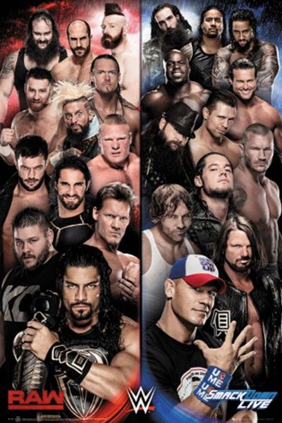WWE Raw v Smackdown - plakat sportowy 61x91,5 cm