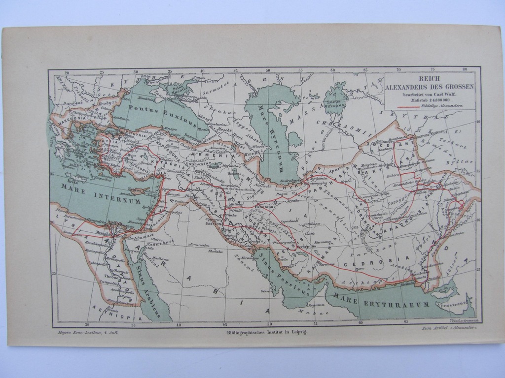 AZJA PAŃSTWO ALEKSANDRA WIELKIEGO mapa 1889 r.