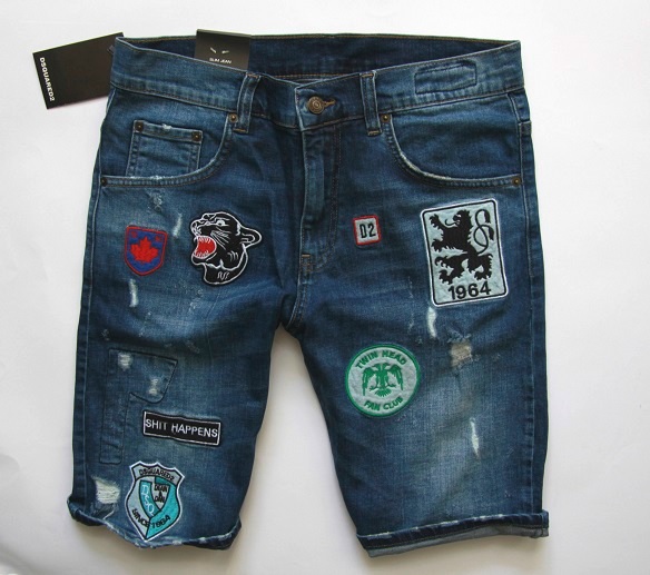 DSQUARED Szorty jeans NASZYWKI! W36 / 94CM