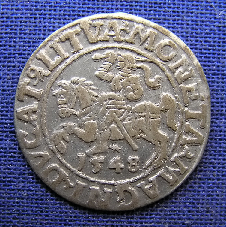 Zygmunt II Aug, półgrosz litewski 1548. LI