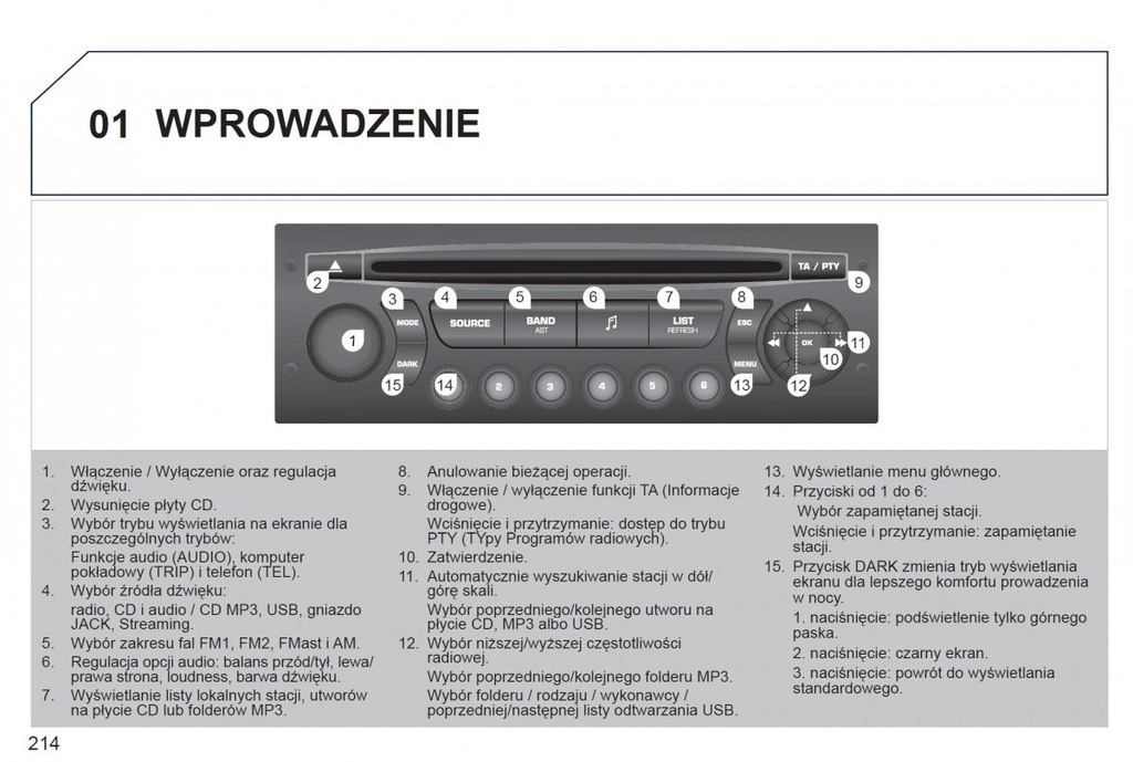 Peugeot 207+Radio+Nawigacja Instrukcja Obsługi