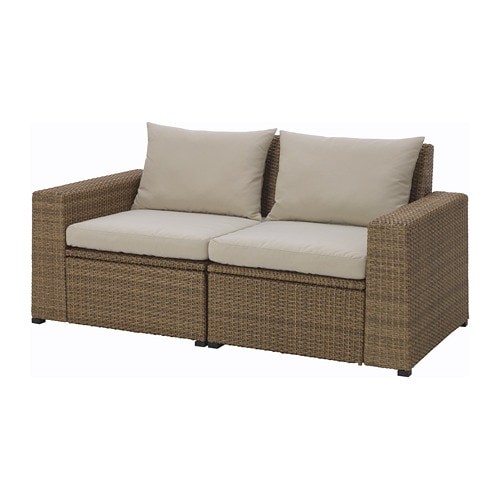 IKEA SOLLERON Sofa 2-osobowa, na zewnątrz, brązowy