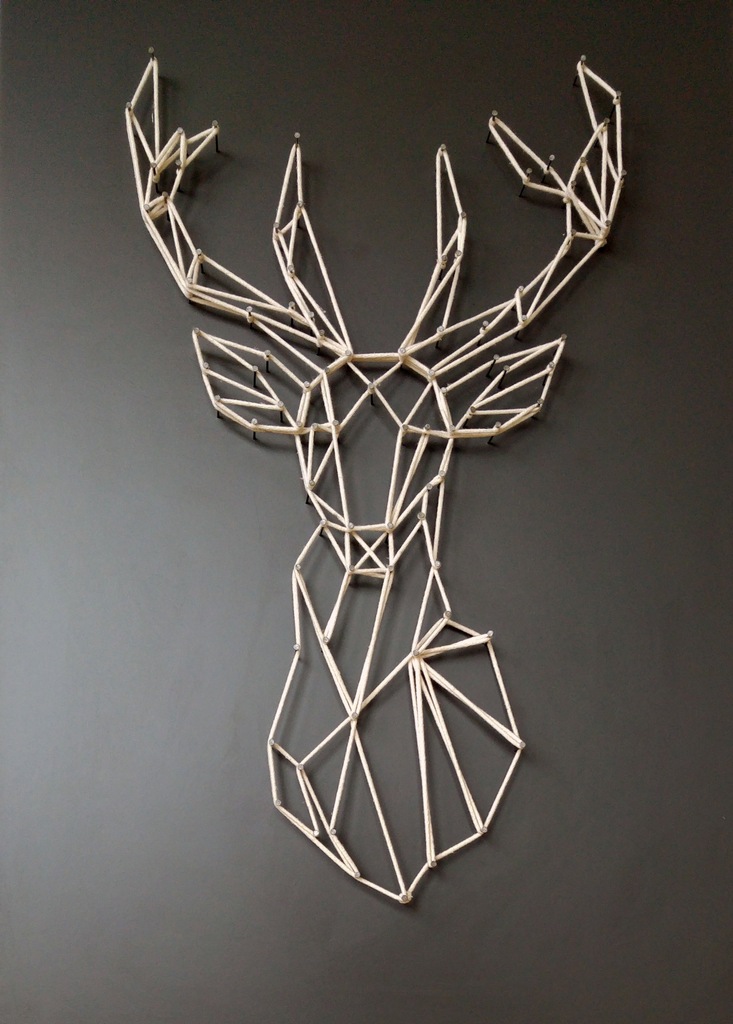 Obraz String Art Grafika Przestrzenna Jeleń 3D