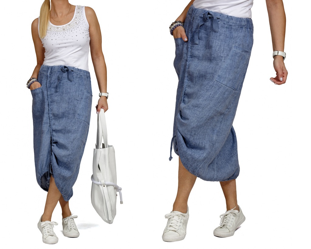 melkabutik LNIANA LONG SPÓDNICZKA BLUE + SZNURKI