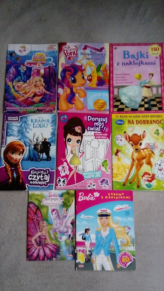 8 Książek: Barbie Kraina Lodu My Little Pony inne