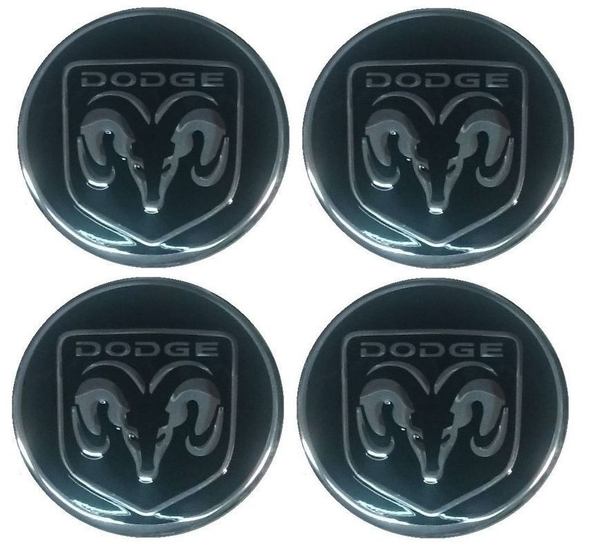 Naklejki na kołpaki emblemat DODGE 60mm czarne