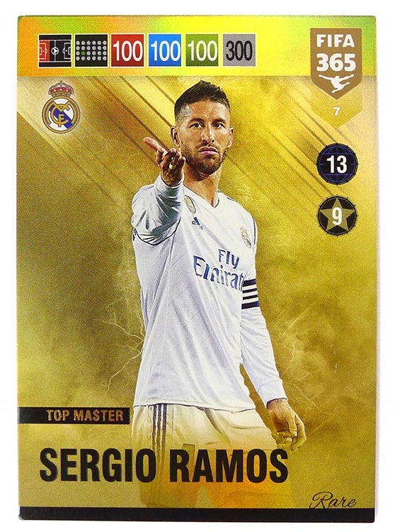 karty PANINI FIFA365 2019 rare TOP MASTER Ramos 7