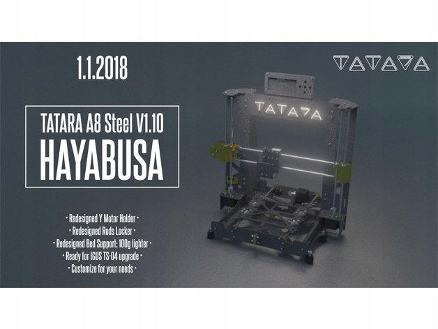 Rama Anet A8 TATARA HAYABUSA+Śruby - Surowa stal