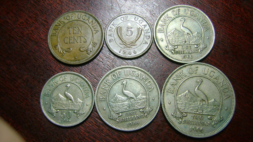 Uganda zestaw monet 1966 r 1968