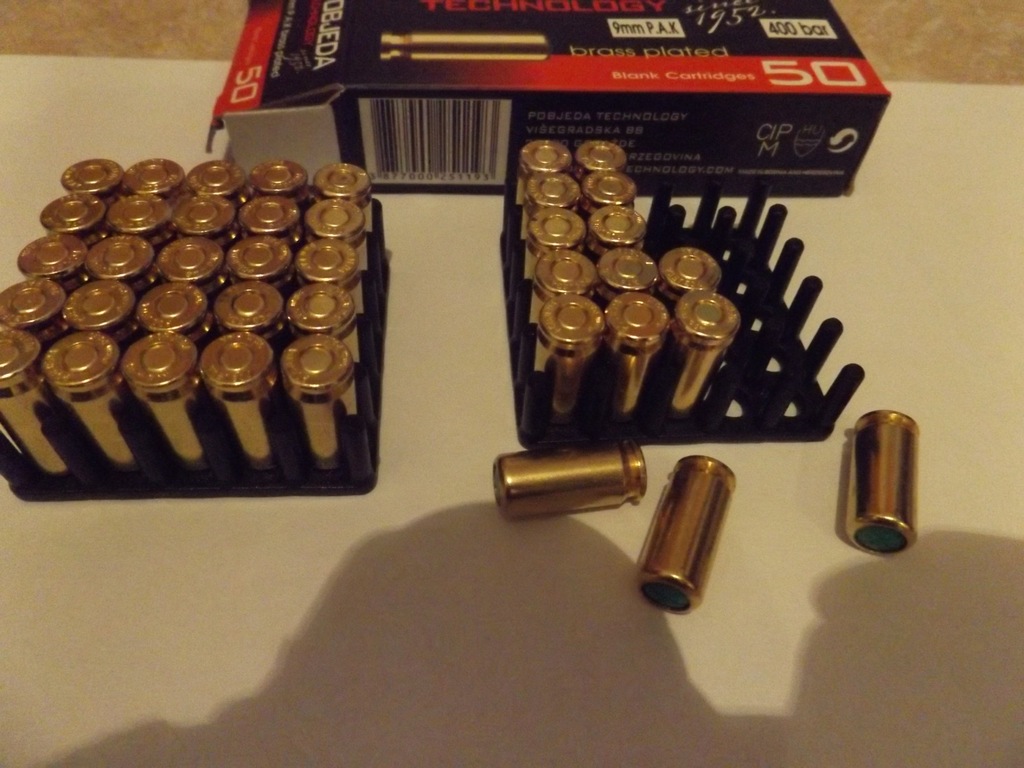 Naboje, wkłady hukowe, KARTRIDŻE 9mm POBJEDA