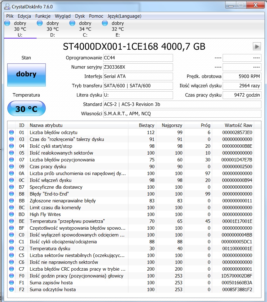 SEAGATE 4TB ST4000DX001 SSHD HYBRYDOWY