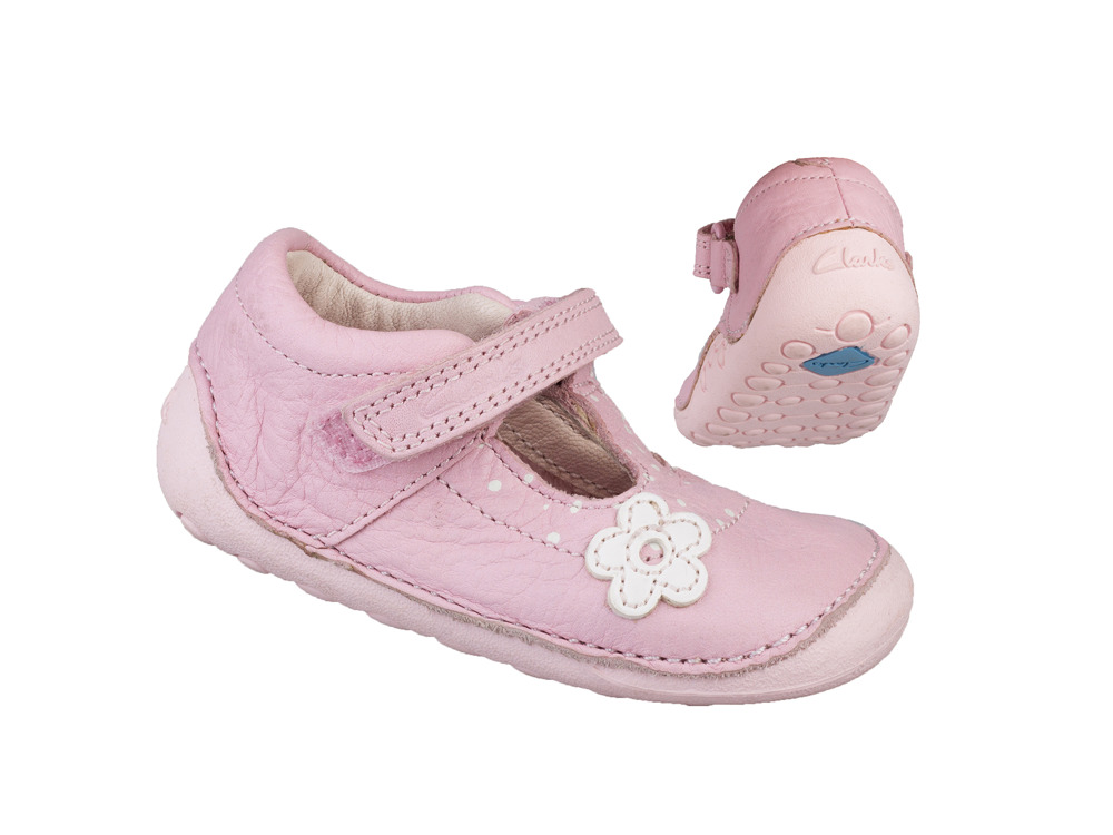 Buty niemowlęce Clarks buciki skórzane różowe 19