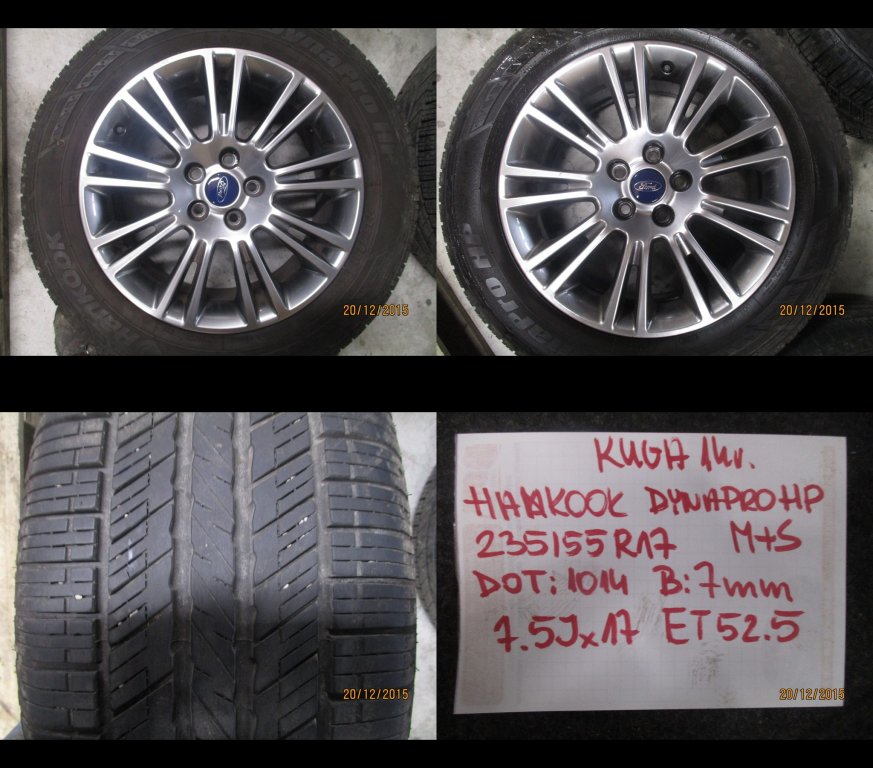 wheels discs tyres Ford Kuga R17 7MM