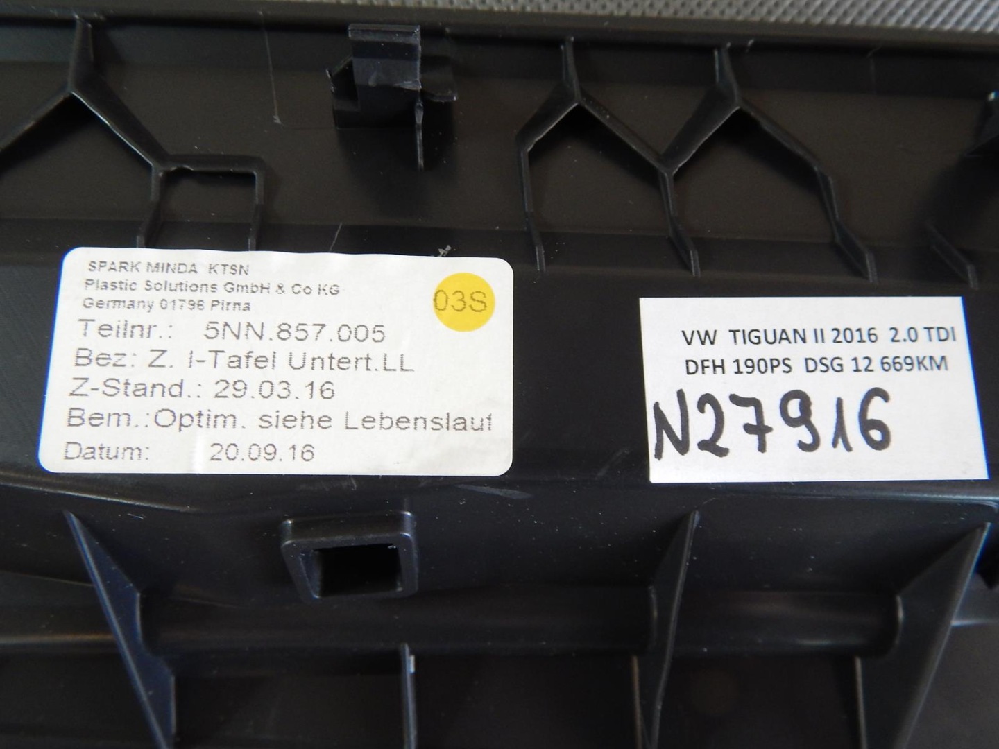 VW TIGUAN II Blende Abdeckung unter Lenkrad 5NN857005