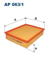 Vzduchový filter FILTRON AP063/1 AUDI BMW ŠKODA VW Katalógové číslo dielu AP 063/1