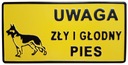 TABLICZKA ZŁY I GŁODNY PIES - ALUMINIUM - 4 KOLORY