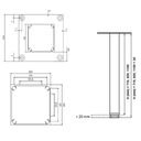 HLINÍKOVÁ NOHA NA STÔL 60x60x1100mm ELEKTROPOLER Kód výrobcu N.60x60x1100.EL