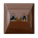 Розетка RJ45+RJ11 коричневая GPKT-A/K/24 AKCENT OSPEL