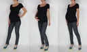 NOVINKA MÄKKÉ tehotenské džínsy s prešívaním S Značka MM