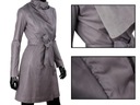 Dámsky kožený kabát Šál DORJAN EST102 S Odtieň sivý