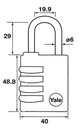 visiaci zámok Yale Y150/40/130/1 variabilný kód Značka Yale