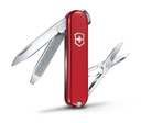 Záchranný nôž Victorinox Classic SD červený Nástroje nožnice čepeľ pinzeta pilník plochý skrutkovač špáradlo